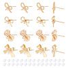 ARRICRAFT 16Pcs 4 Styles Brass Stud Earring Findings KK-AR0003-71-1