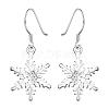Snowflake Brass Dangle Earrings EJEW-BB12001-1