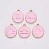 Alloy Enamel Pendants X-ENAM-S124-01B-09K-2