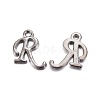 Gunmetal Plated Alloy Letter Pendants PALLOY-J718-01B-R-1