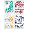 1 Set PET Hollow Out Drawing Painting Stencils DIY-MA0003-27-1