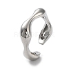 Rack Plating Brass Twist Wave Open Cuff Rings for Women RJEW-Q777-08P-1