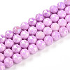 Anti-Tarnish Electroplate Glass Beads Strands GLAA-N010-8mm-10-1