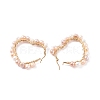 Natural Pearl Wire Wrapped Heart Big Hoop Earrings for Women EJEW-JE04796-01-4