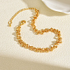 Brass Textured Ring Link Chain Anklets for Women HE5462-4