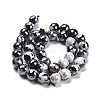 Electroplated Natural Fire Crackle Agate Round Beads Strands G-G0006-A02-03-3