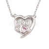 S925 Sterling Silver Red Heart Cat Paw Print Pendant Necklace SX5405-2