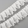 Polyester Organza Ruffled Pleated Lace Fabric Trim OCOR-WH0046-23-1