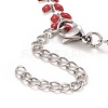Enamel Wheat Link Chains Bracelet BJEW-P271-02P-05-4