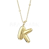 1Pc Initial Letter Brass Pendant Necklaces NJEW-YW0001-24K-1