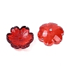 Transparent Spray Paint Glass Bead Caps GLAA-H035-04B-2