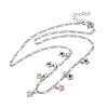 Brass Micro Pave Cubic Zirconia Star Pendant Necklaces NJEW-B157-12P-4