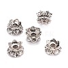 Buddhist Jewelry Findings Tibetan Style Lotus Double Sided Bead Caps X-PALLOY-O042-03-4