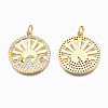 Brass Micro Pave Clear Cubic Zirconia Pendants ZIRC-N039-125-NF-2