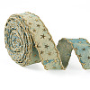 5 Yards Polyester 3D Star Gold Stamping Ribbon OCOR-TAC0023-14A-1