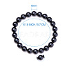 Natural Blacke Agate Round Beads Stretch Bracelets BJEW-N301-8mm-01-3