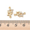 Brass Micro Pave Clear Cubic Zirconia Connector Charms X-KK-P355-27G-3