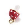 Real 18K Gold Plated Rack Plating Brass Enamel Charms X-KK-M293-24G-02-2