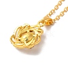 Rhinestone Flower Pandant Necklace with Cable Chains NJEW-K247-01G-3