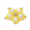 Glass Seed Beaded Star Pendants PALLOY-MZ00524-03-3