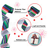 2Rolls 2 Styles Stripe Pattern Printed Polyester Grosgrain Ribbon OCOR-TA0001-37L-4