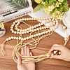 Wall Hanging Photo Display with Wooden Beads Garland AJEW-WH20011-54D-3