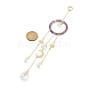 Natural Amethyst Woven Net/Web with Feather Window Hanging Suncatchers HJEW-JM00852-03-4