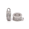 Rack Plating Brass Micro Pave Cubic Zirconia Tube Bails ZIRC-I012-05P-RS-2