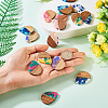 16Pcs 8 Colors Resin and Walnut Pendants RESI-TA0003-95-6