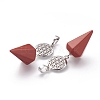 Natural Red Jasper Pendants G-O194-14-3