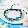 Synthetic Turquoise Starfish & Turtle Braided Bead Bracelet BJEW-TA00388-01-2