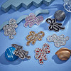 7Pcs 7 Colors Bowknot Glitter Hotfix Rhinestone DIY-FG0002-30-6