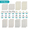 16 Sheets 4104Pcs Acrylic Imitation Pearl Stickers and Acrylic Rhinestone Gems Stickers DIY-TA0004-56-4