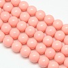 Eco-Friendly Round Baking Paint Glass Beads Strands X-HY-A003-10mm-RV12-1
