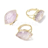 Horse Eye Natural Amethyst Cuff Rings RJEW-M076-04G-05-2