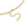 Brass Cubic Zirconia with Enamel Pendant Necklaces NJEW-S418-04-3