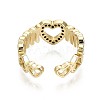 Brass Micro Pave Clear Cubic Zirconia Cuff Rings RJEW-S044-115-NF-4