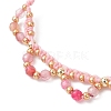Flower Glass Seed Beads & Natural Agate Beaded Bracelets BJEW-MZ00222-06-4