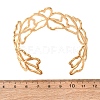 304 Stainless Steel Hollow Flower Outline Open Cuff Bangles for Women SA-CBABC9E-02G-3
