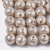 Polyester Thread Fabric Covered Beads WOVE-T009-12mm-07-1