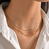304 Stainless Steel Double-Layer Necklace LS-NJEW-Q321-01G-5