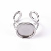 201 Stainless Steel Cuff Pad Ring Settings X-STAS-S080-040B-P-2