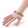 Natural Wood Stretch Bracelet with Gemstone Beads BJEW-JB08217-3