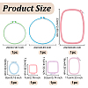 7Pcs 7 Styles Adjustable ABS Plastic Embroidery Hoops EMBR-OC0001-01-2