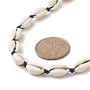 Natural Cowrie Shell & Synthetic Turquoise Braided Beaded Necklace for Women NJEW-JN04253-02-2