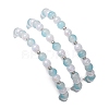 3Pcs 3 Styles Round Acrylic & Glass Beaded Stretch Bracelet Sets BJEW-JB10730-02-6