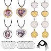 DIY Heart & Flat Round Necklace Making Kit DIY-SZ0007-31-1