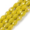 Opaque Solid Color Electroplate Glass Beads Strands EGLA-N013-P4mm-B06-1