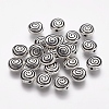 Tibetan Style Alloy Flat Round Carved Vortex Beads TIBEB-5437-AS-FF-1