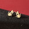 Stainless Steel Small Animal Stud Earrings for Women PW-WG5B49B-33-1